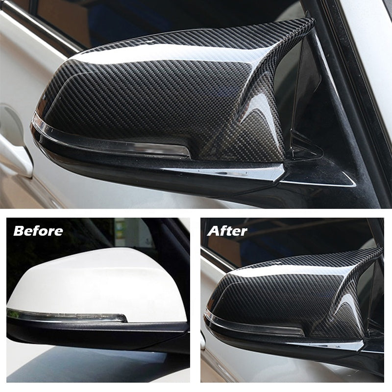 BMW F SERIES REAL CARBON FIBER M-STYLE MIRROR CAPS